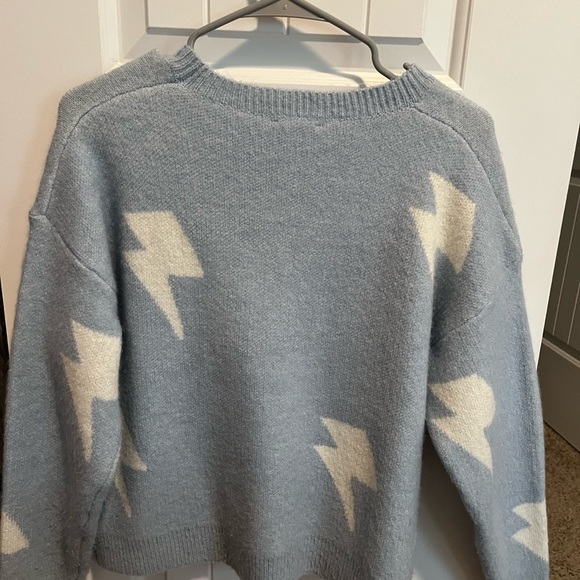 blue women’s lightning bolt sweater - Picture 2 of 3
